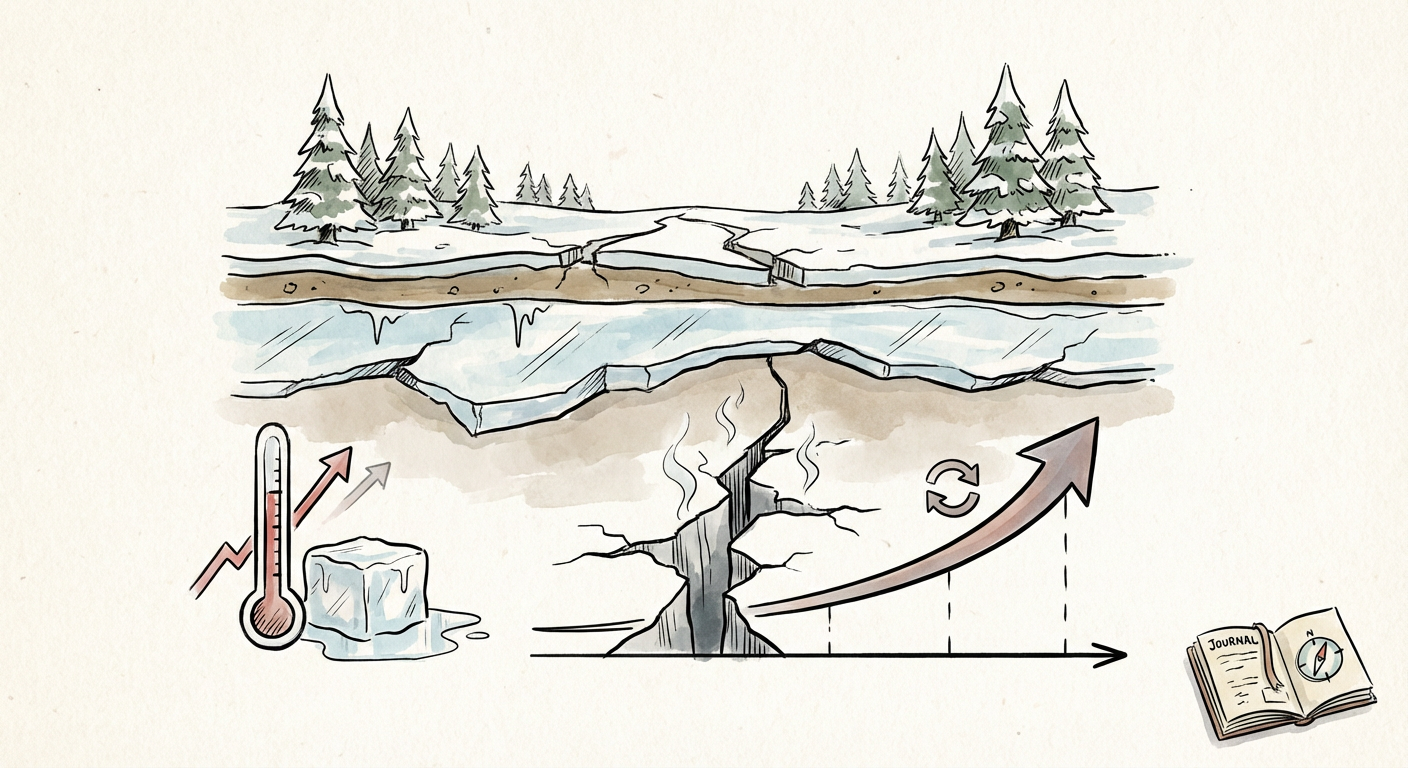 Illustration for Methane Bomb or Manageable Risk? What the 2025 IPCC Cryosphere Update Actually Says About Arctic Permafrost Tipping Points